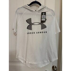 Women’s large under Armour T-shirt with hood New